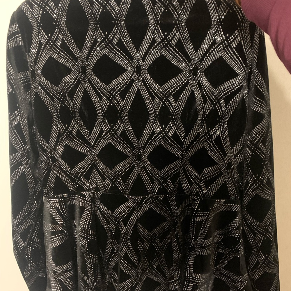 Chic Black and Silver Geometric jacket